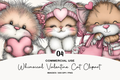 Whimsical Valentine Cat Clipart Product Image 1