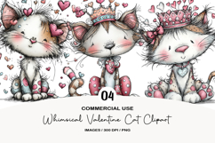 Whimsical Valentine Cat Clipart Product Image 1