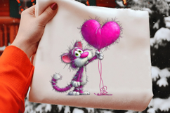 Whimsical Valentine Cat Clipart Product Image 2