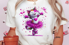 Whimsical Valentine Cat Clipart Product Image 2