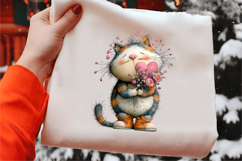 Whimsical Valentine Cat Clipart Sublimation Product Image 2