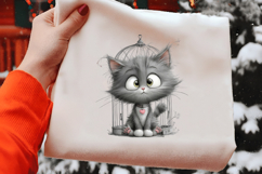 Whimsical Valentine Cat Clipart Product Image 2