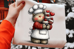 Whimsical Valentine Cat Clipart Product Image 2