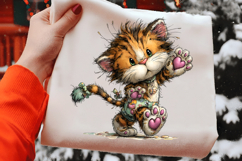 Whimsical Valentine Cat Clipart Product Image 2