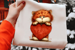 Whimsical Valentine Cat Clipart Product Image 2