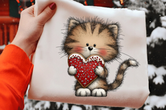 Whimsical Valentine Cat Clipart Product Image 2