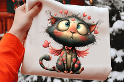 Whimsical Valentine Cat Clipart Product Image 2