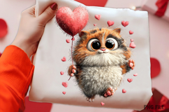 Whimsical Valentine Cat Clipart Product Image 2