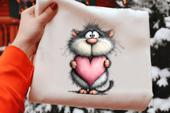 Whimsical Valentine Cat Clipart Product Image 2