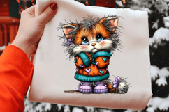 Whimsical Valentine Cat Clipart Product Image 2