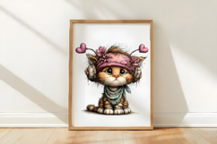 Whimsical Valentine Cat Clipart Product Image 3