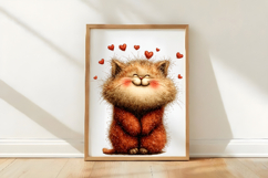 Whimsical Valentine Cat Clipart Product Image 3