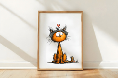 Whimsical Valentine Cat Png Product Image 3