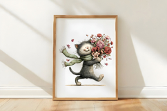 Whimsical Valentine Cat Clipart Product Image 3