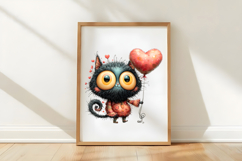 Whimsical Valentine Cat Clipart Product Image 3