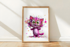 Whimsical Valentine Cat Clipart Product Image 3