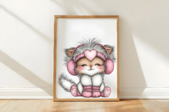 Whimsical Valentine Cat Clipart Product Image 3