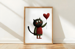 Whimsical Valentine Cat Clipart Product Image 3