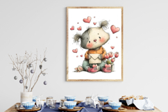 Whimsical Valentine Cat Clipart Png Product Image 3