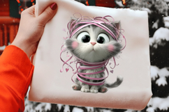 Whimsical Valentine Cat Clipart PNG Product Image 2
