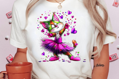 Whimsical Valentine Cat Sublimation Clipart Product Image 2
