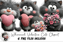 Whimsical Valentine Cats Clipart Product Image 1