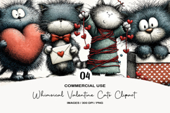 Whimsical Valentine Cats Clipart Product Image 1