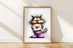 Whimsical Valentine Cats Clipart Product Image 3