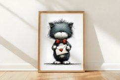 Whimsical Valentine Cats Clipart Product Image 3