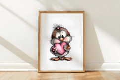 Whimsical Valentine Chick Clipart Product Image 3
