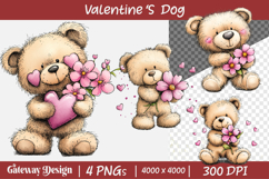 Whimsical Valentine Dogs Clipart Product Image 1