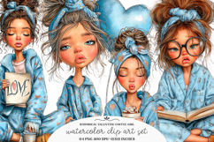 Whimsical valentine coffee girl clipart - valentine coffee Product Image 1