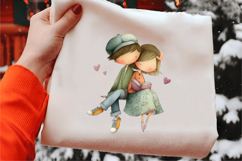 Whimsical Valentine Couple Clipart Product Image 2