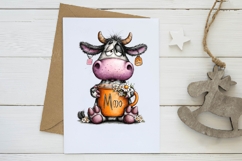 whimsical valentine cow clipart Product Image 2