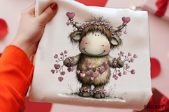 Whimsical Valentine Cow Clipart Product Image 2