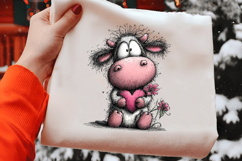 Whimsical Valentine Cow Clipart Product Image 2
