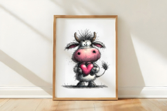 Whimsical Valentine Cow Clipart Product Image 3