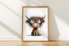 Whimsical Valentine Cow Clipart Product Image 3