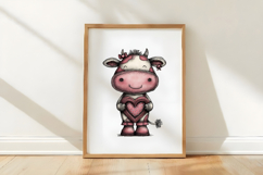Whimsical Valentine Cow Clipart Product Image 3
