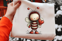 Whimsical Valentine Cute Bee Clipart Product Image 2