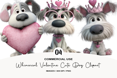 Whimsical Valentine Cute Dog Clipart Product Image 1