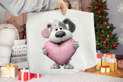 Whimsical Valentine Cute Dog Clipart Product Image 2