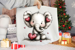 Whimsical Valentine Cute Elephant Clipart Product Image 2