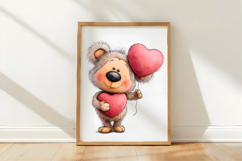 Whimsical Valentine Cute Teddy Clipart Product Image 3