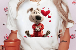Whimsical Valentine Daisy Dog Clipart Product Image 2