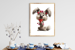 Whimsical Valentine Daisy Dog Clipart Product Image 3