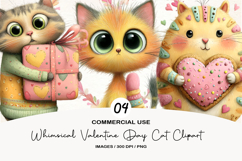 Whimsical Valentine Day Cat Clipart Product Image 1
