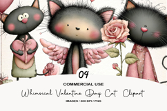 Whimsical Valentine Day Cat Clipart Product Image 1