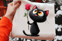 Whimsical Valentine Day Cat Clipart Product Image 2