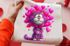 Whimsical Valentine Day Cat Clipart Product Image 2